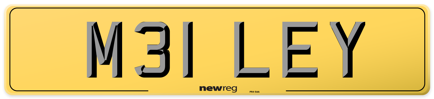 M31 LEY Rear Number Plate