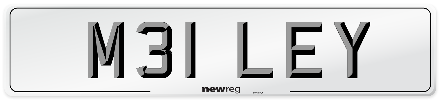 M31 LEY Front Number Plate