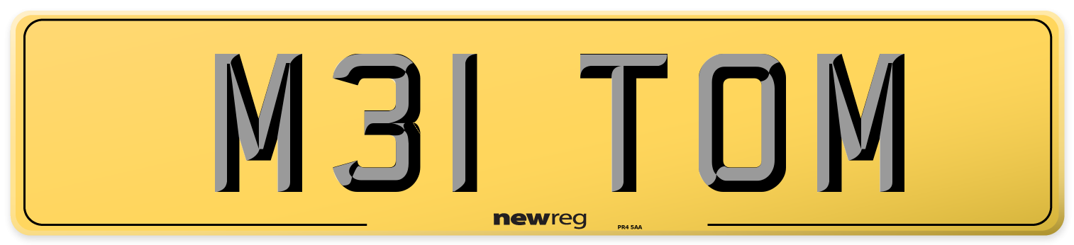 M31 TOM Rear Number Plate