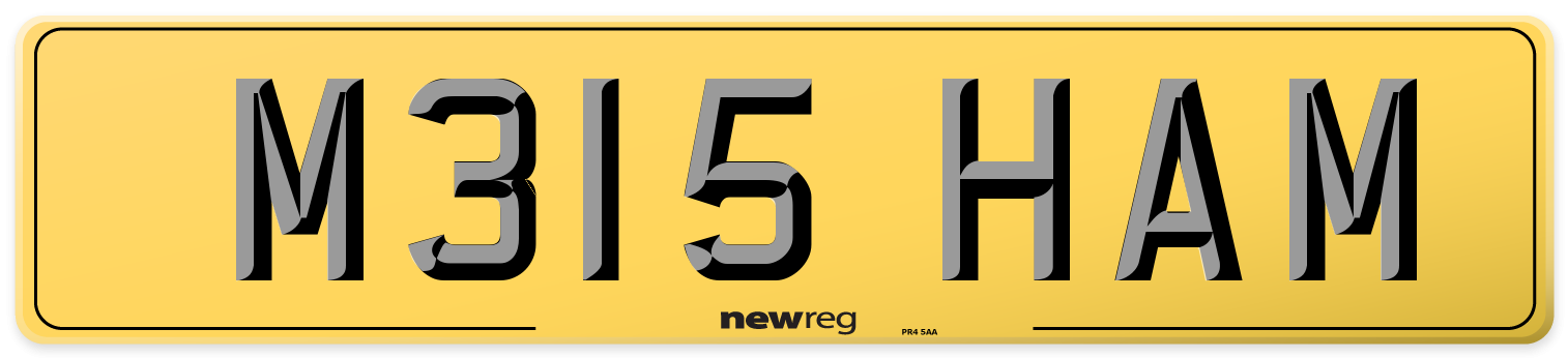 M315 HAM Rear Number Plate