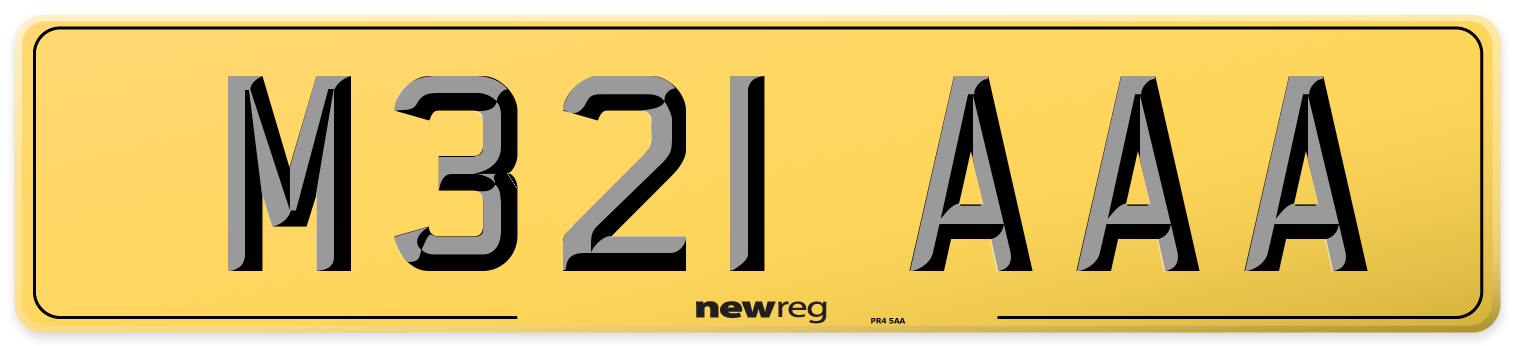 M321 AAA Rear Number Plate