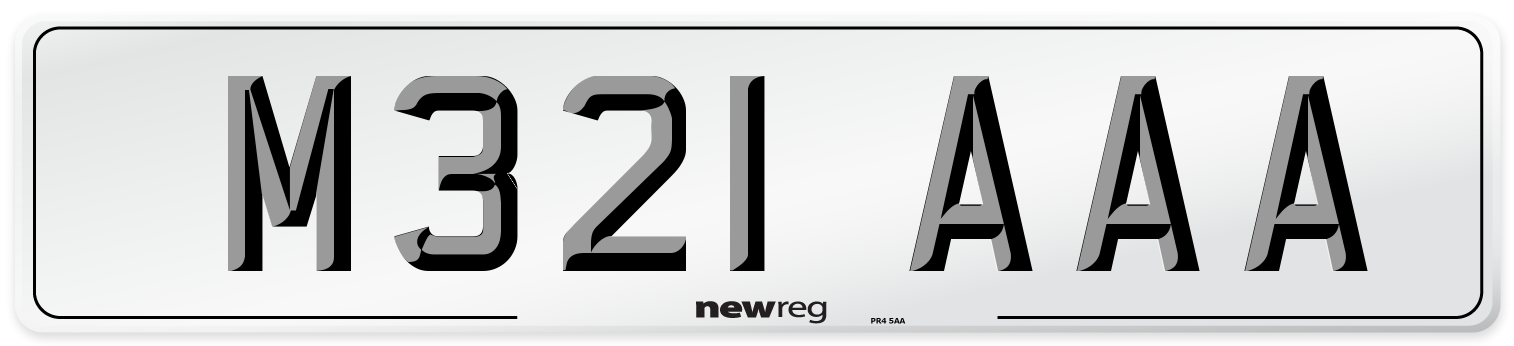 M321 AAA Front Number Plate