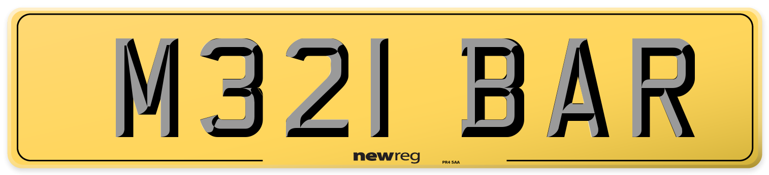 M321 BAR Rear Number Plate