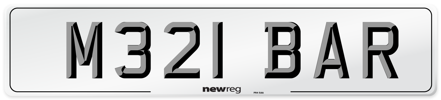 M321 BAR Front Number Plate