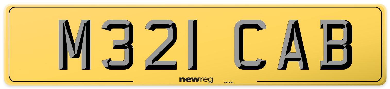 M321 CAB Rear Number Plate