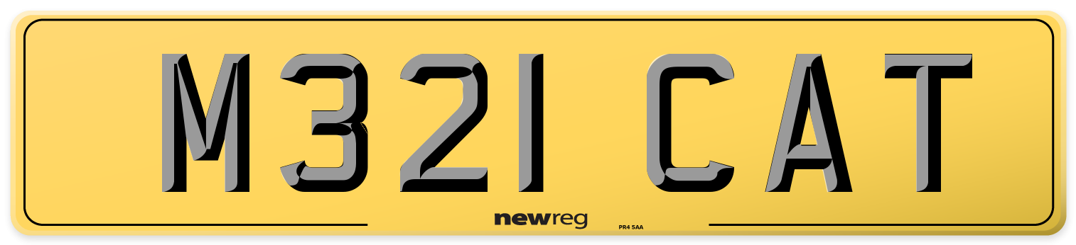M321 CAT Rear Number Plate