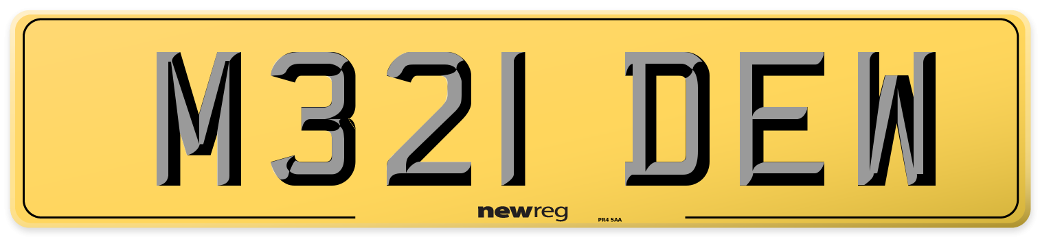 M321 DEW Rear Number Plate