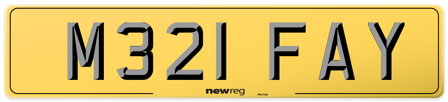 M321 FAY Rear Number Plate