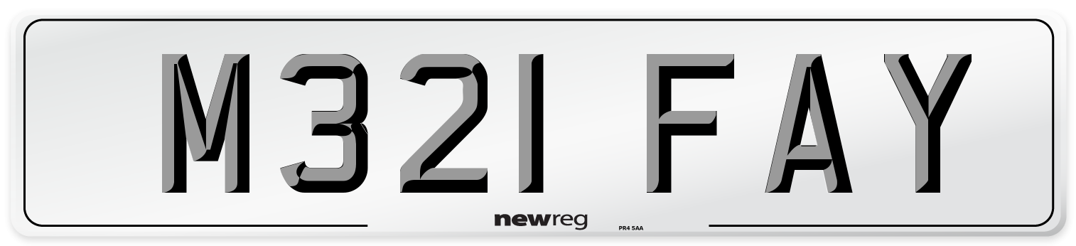 M321 FAY Front Number Plate