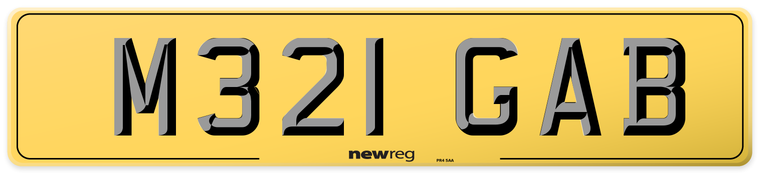 M321 GAB Rear Number Plate
