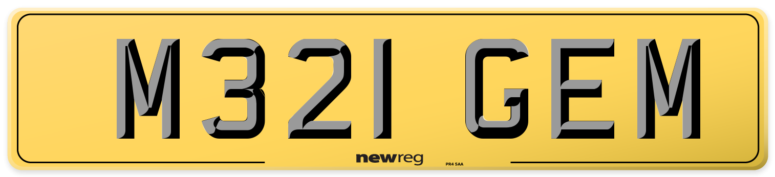 M321 GEM Rear Number Plate