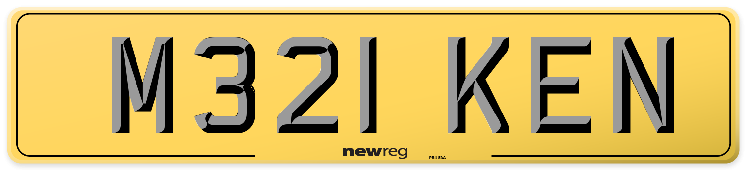 M321 KEN Rear Number Plate