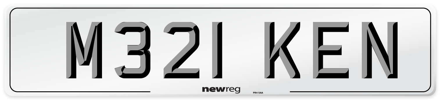 M321 KEN Front Number Plate
