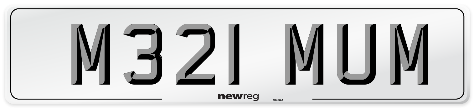 M321 MUM Front Number Plate
