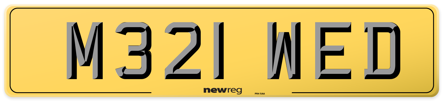 M321 WED Rear Number Plate