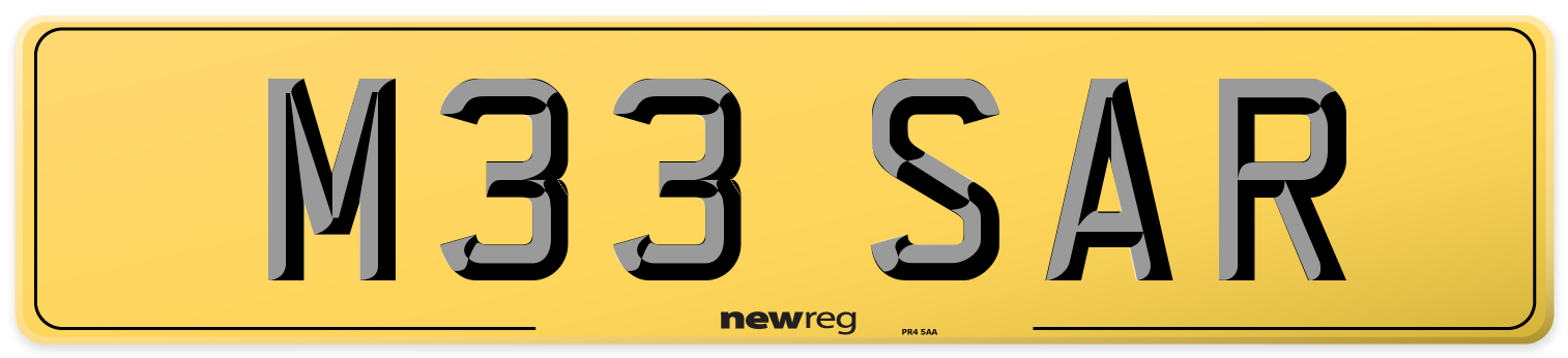 M33 SAR Rear Number Plate