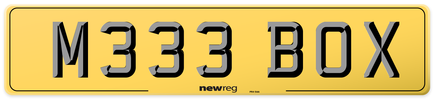 M333 BOX Rear Number Plate