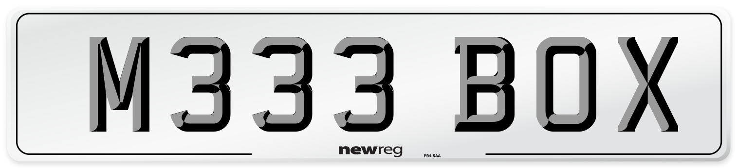 M333 BOX Front Number Plate