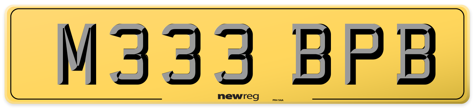 M333 BPB Rear Number Plate