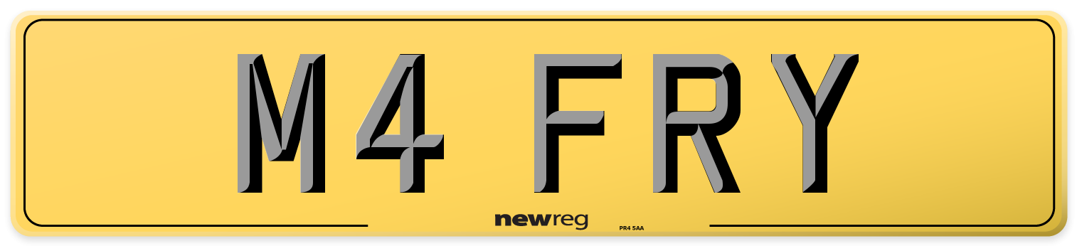 M4 FRY Rear Number Plate