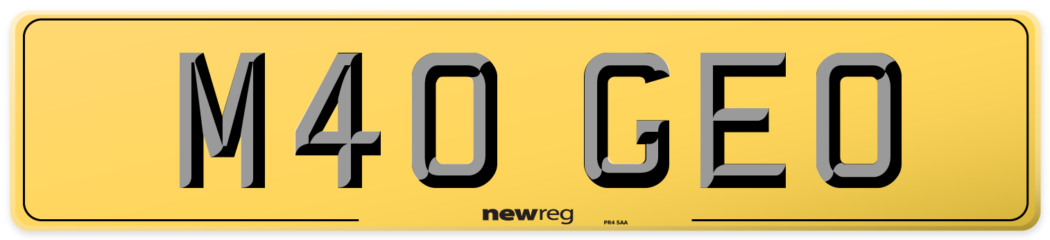 M40 GEO Rear Number Plate