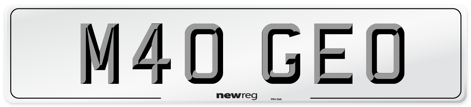 M40 GEO Front Number Plate