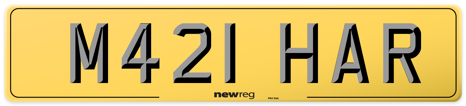 M421 HAR Rear Number Plate