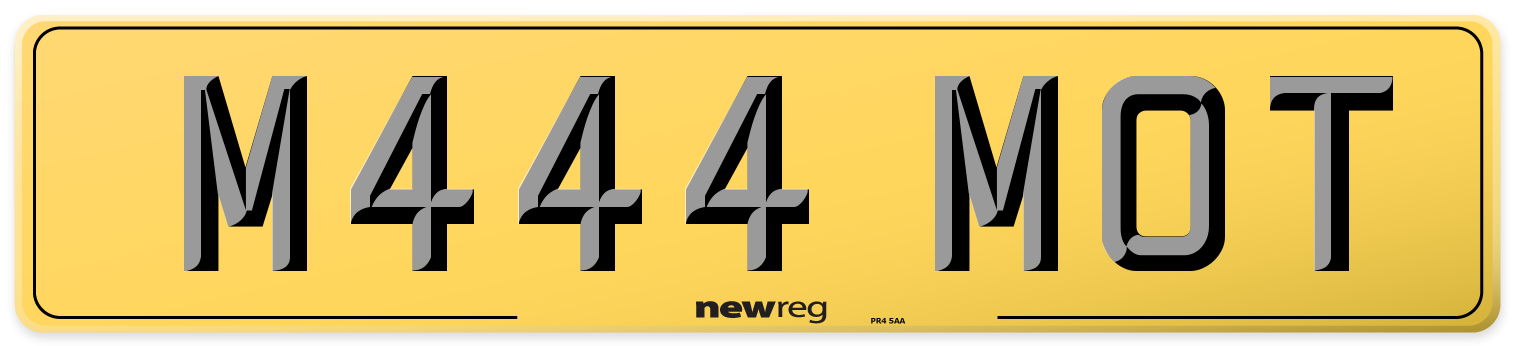M444 MOT Rear Number Plate
