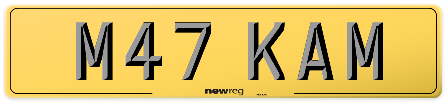 M47 KAM Rear Number Plate