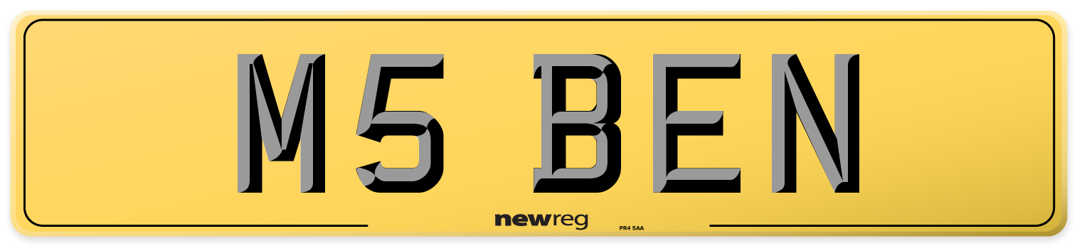M5 BEN Rear Number Plate