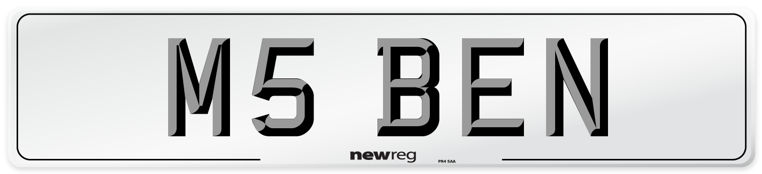 M5 BEN Front Number Plate