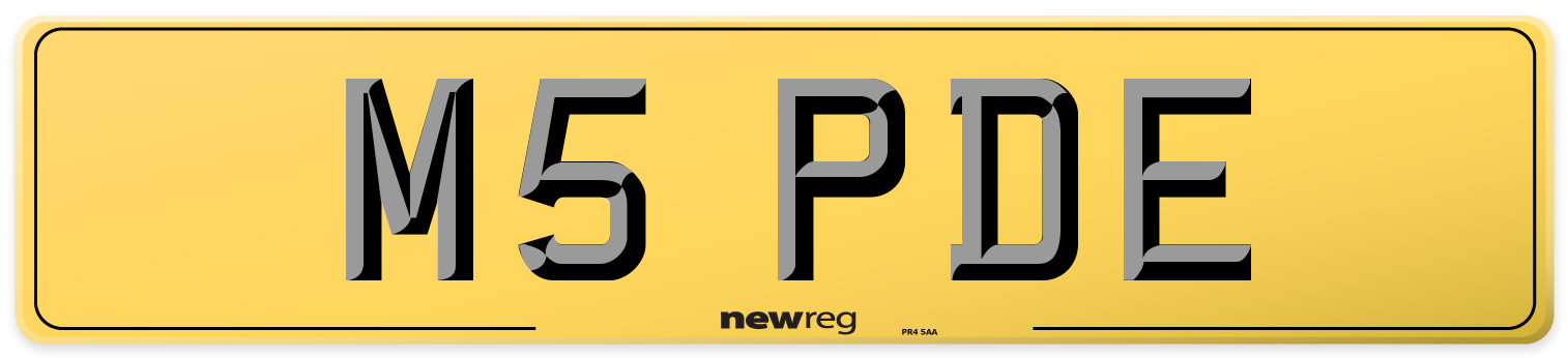 M5 PDE Rear Number Plate