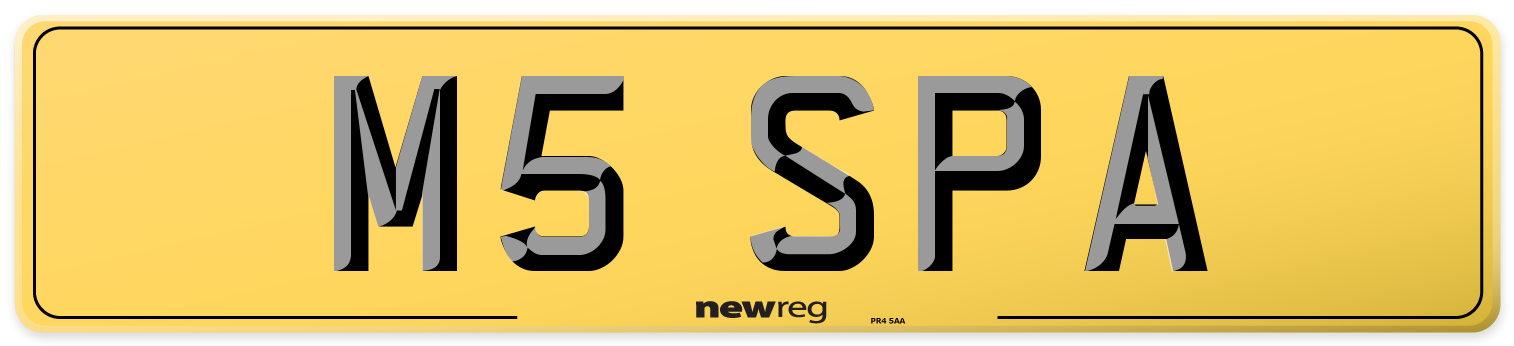 M5 SPA Rear Number Plate