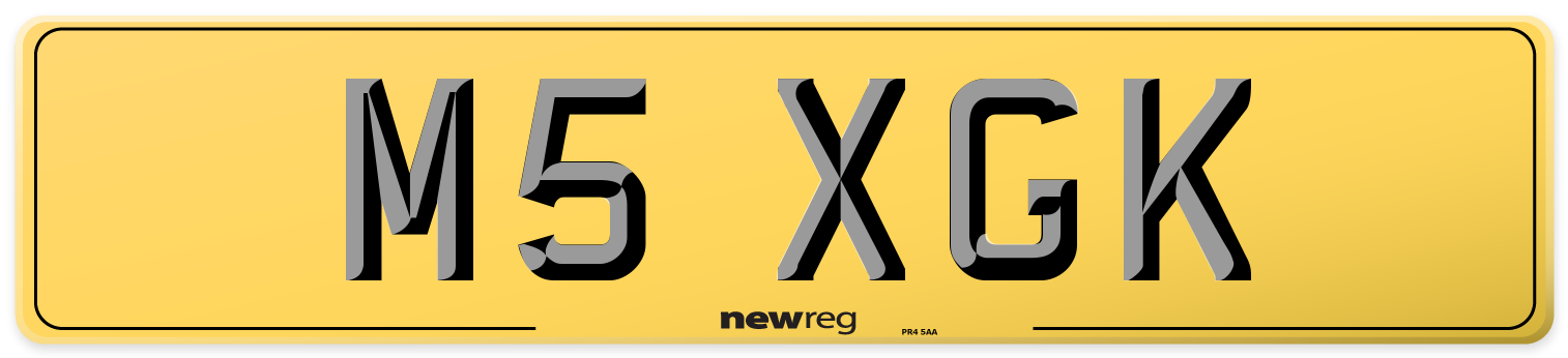 M5 XGK Rear Number Plate