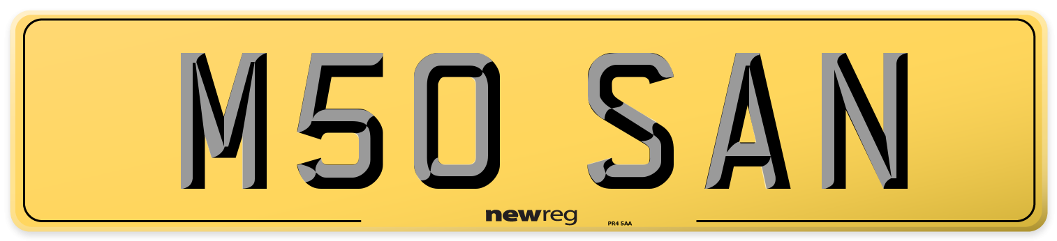 M50 SAN Rear Number Plate