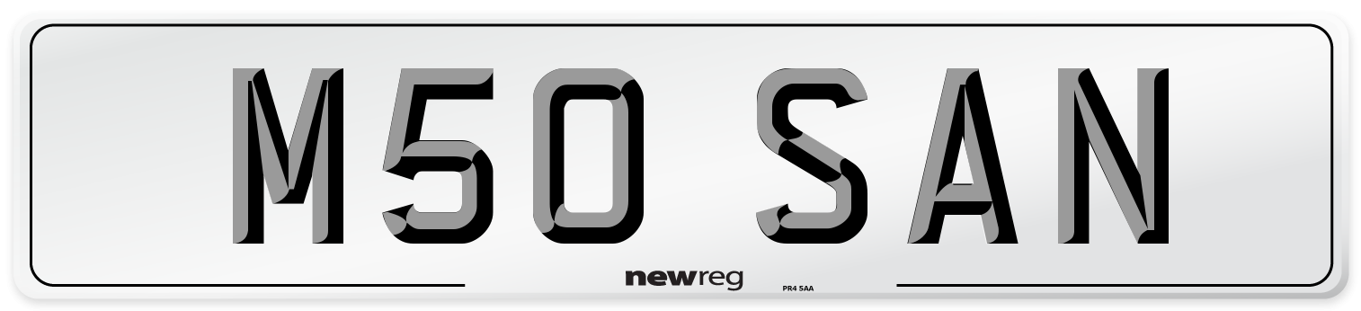 M50 SAN Front Number Plate