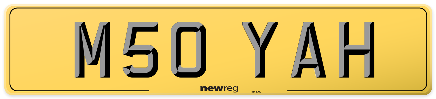 M50 YAH Rear Number Plate