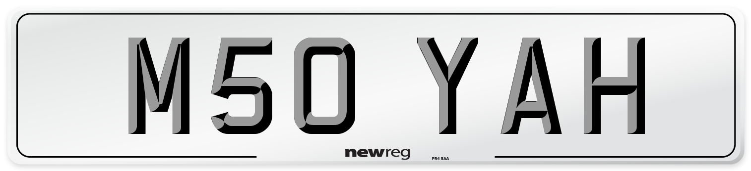 M50 YAH Front Number Plate