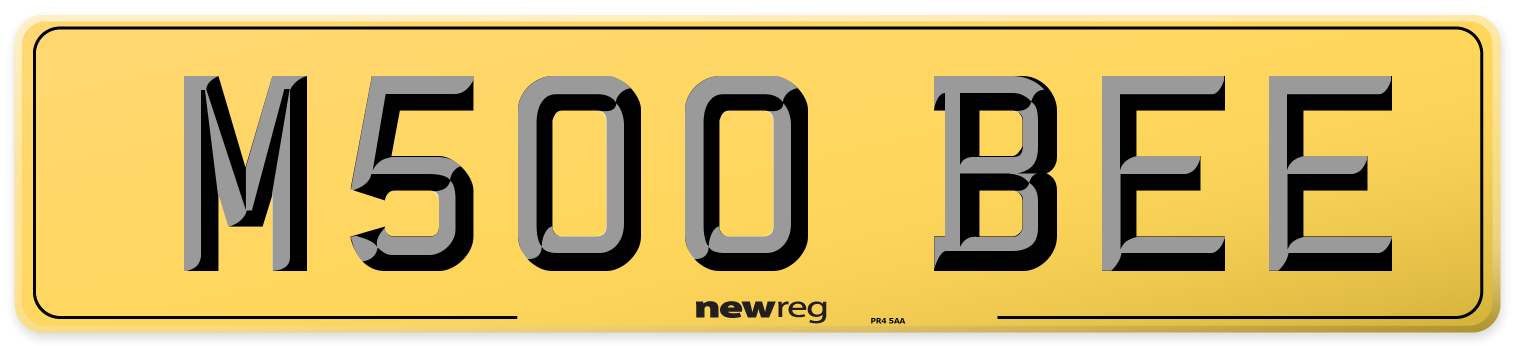 M500 BEE Rear Number Plate