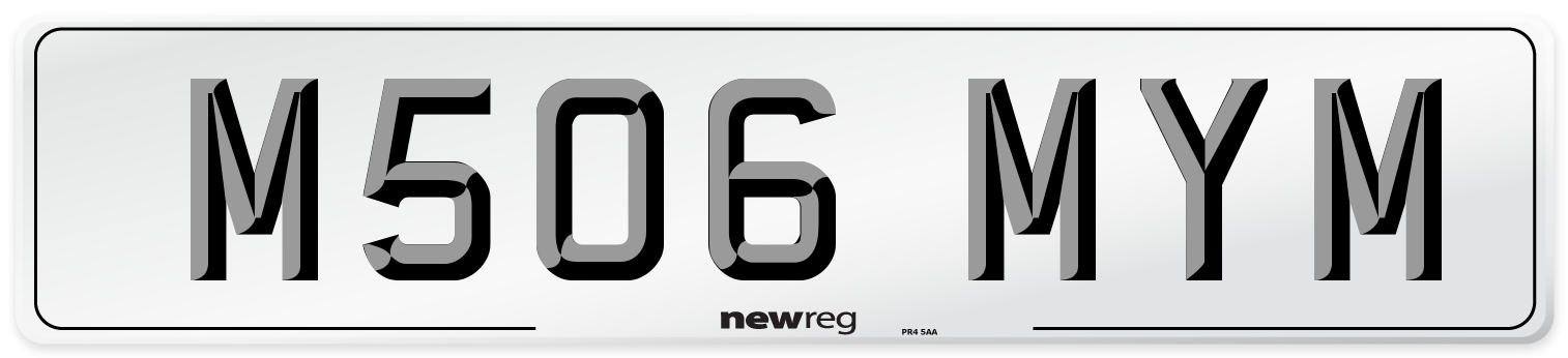 M506 MYM Front Number Plate