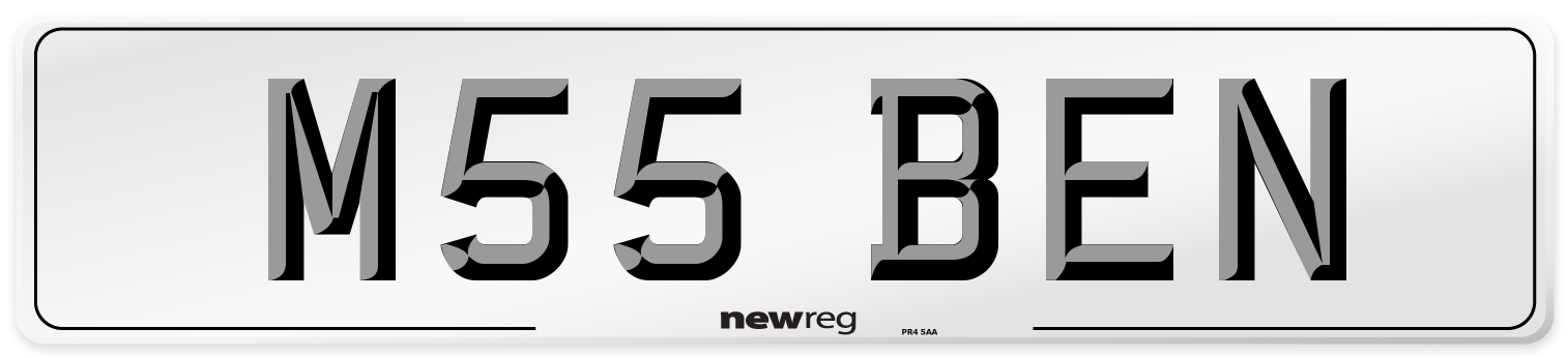 M55 BEN Front Number Plate