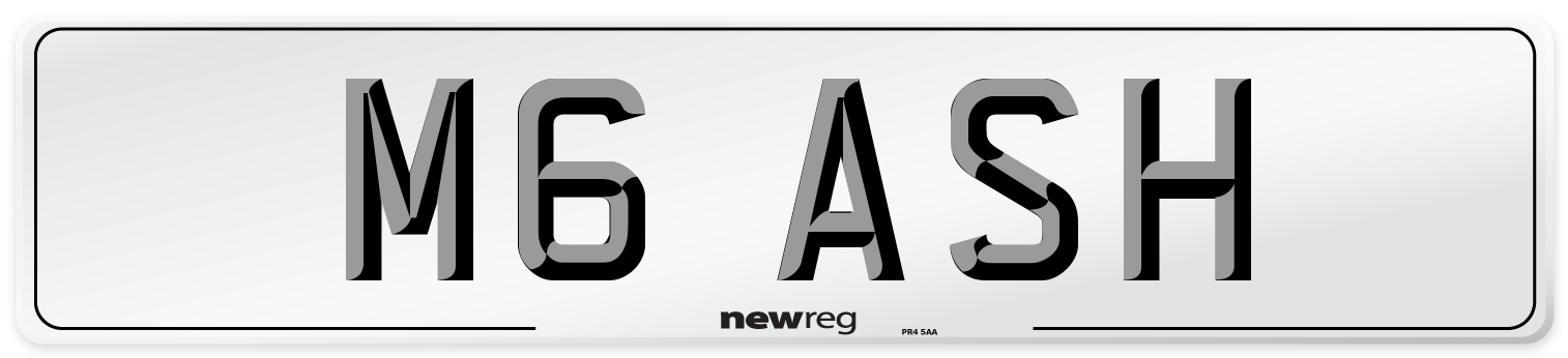 M6 ASH Front Number Plate