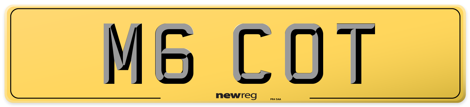 M6 COT Rear Number Plate