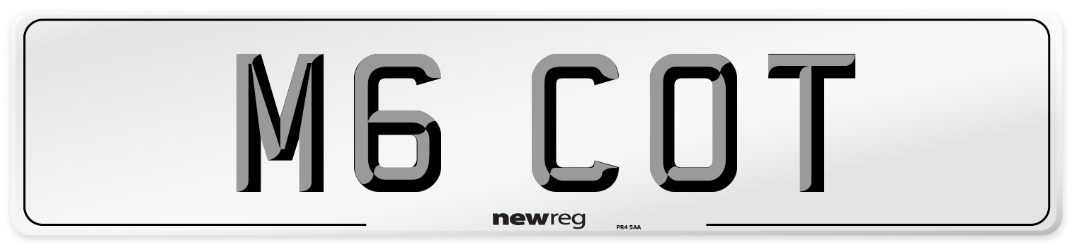 M6 COT Front Number Plate