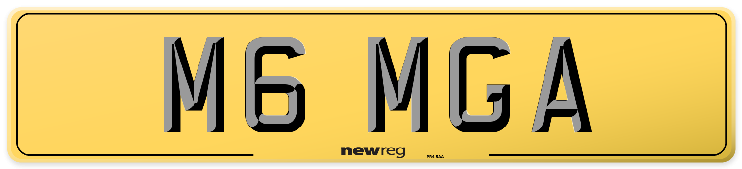 M6 MGA Rear Number Plate