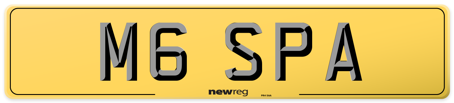 M6 SPA Rear Number Plate