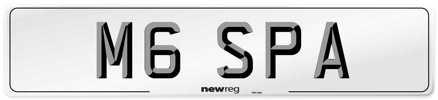 M6 SPA Front Number Plate