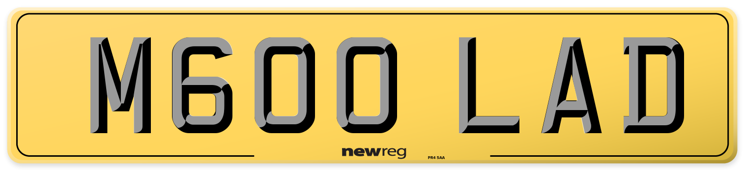 M600 LAD Rear Number Plate