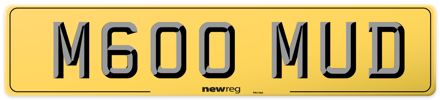 M600 MUD Rear Number Plate