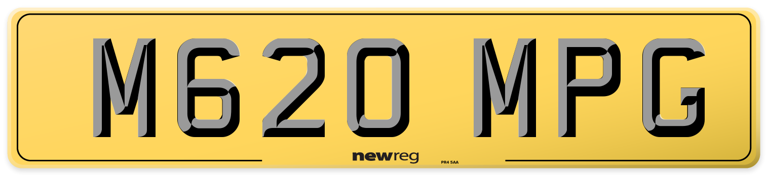 M620 MPG Rear Number Plate